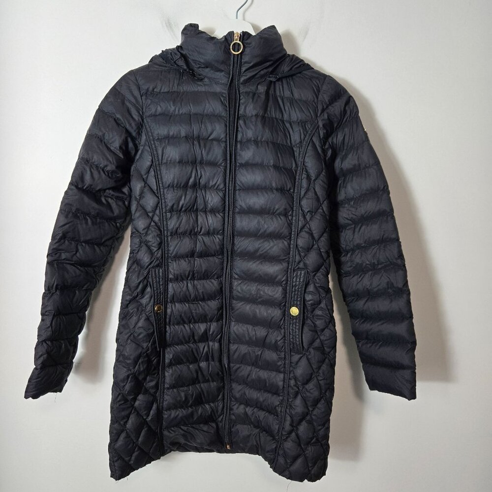 Michael Kors Women's Size XS Hooded Packable Down Puffer Coat Black